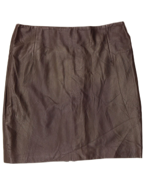 Vintage ženska kožna suknja IT 48 XL W36 smeđa koža