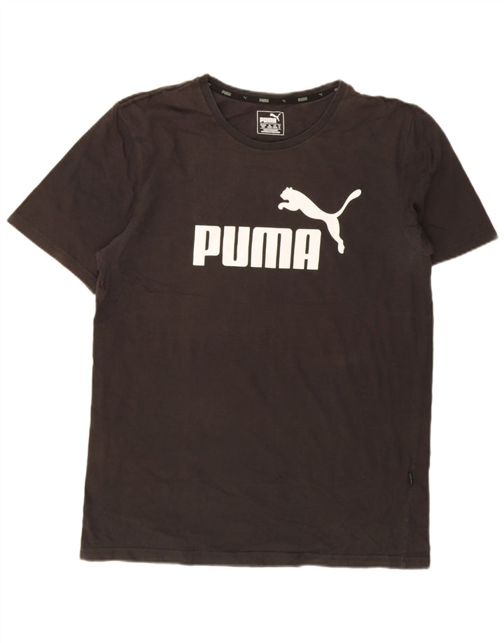 Puma muška grafička majica kratkih rukava Srednji crni pamuk
