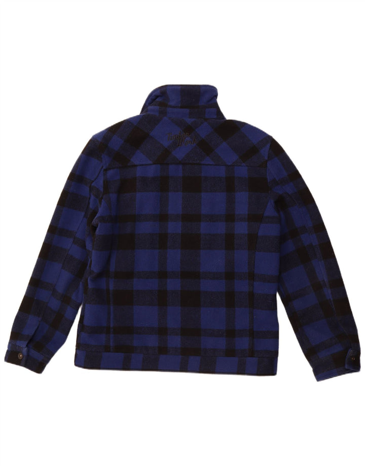 MNOGO VIŠE Muška bomber jakna UK 42 XL plava gingham vuna