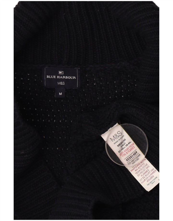 MARKS & SPENCER Muški kardigan pulover Srednje tamnoplavi pamuk