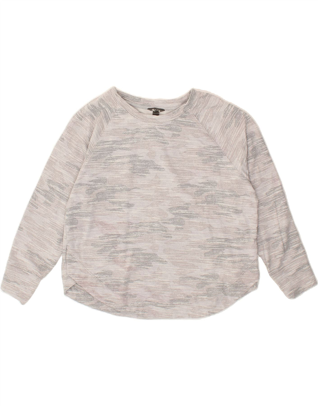 EDDIE BAUER Womens Sweatshirt Jumper UK 18 XL Grey Pinstripe Polyester Vintage Eddie Bauer and Second-Hand Eddie Bauer from Messina Hembry 