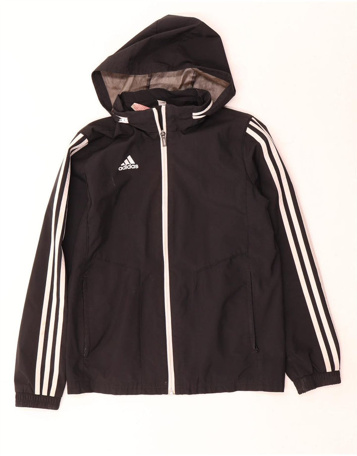 Adidas kišna jakna s kapuljačom za dječake 11-12 godina, crna poliester