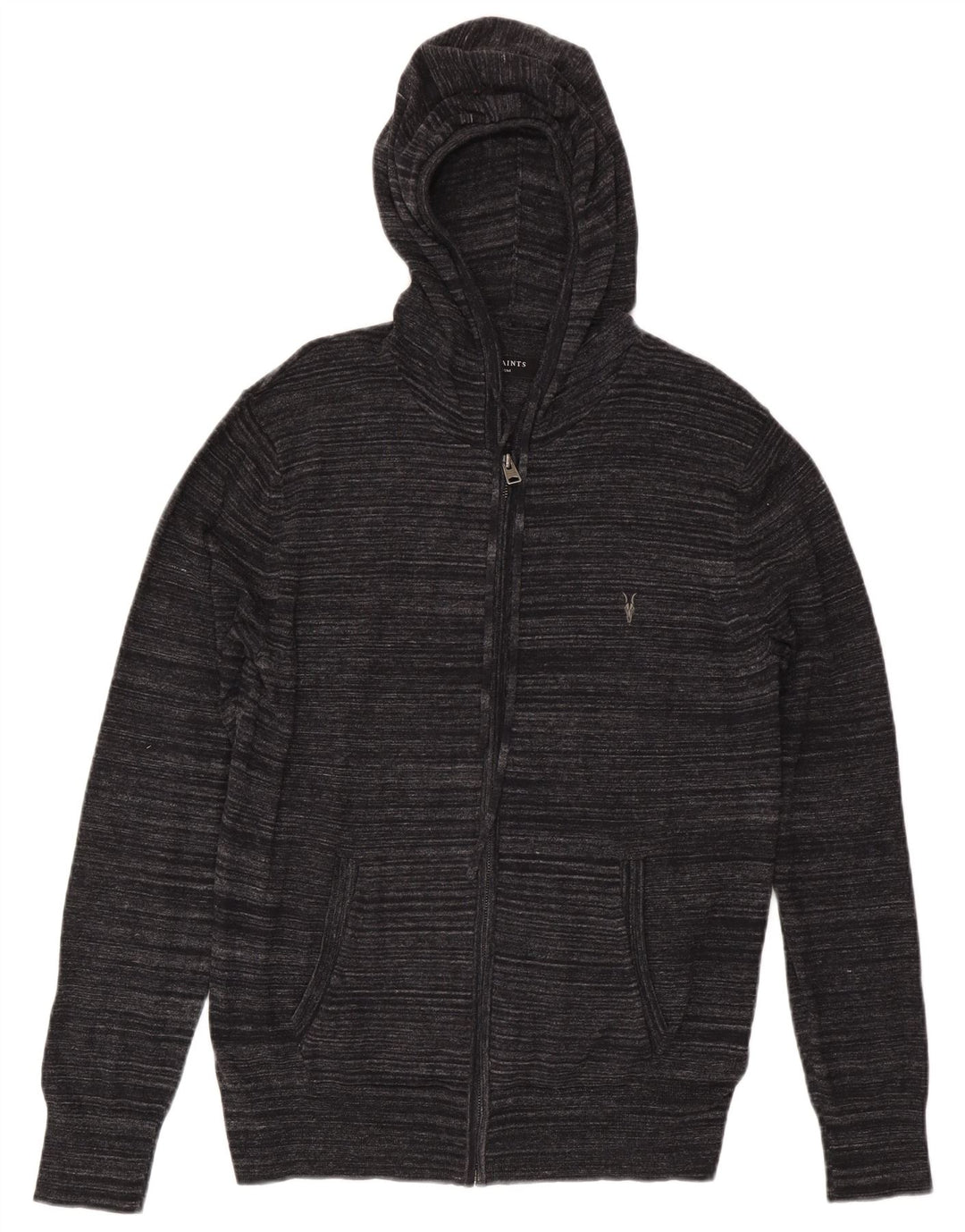 Svi sveti muški kardigan pulover s kapuljačom, srednji pamuk s crnim prugama