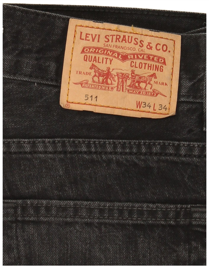 Levi's muške 511 uske traperice W34 L34 crni pamuk
