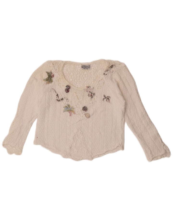 Marilu ženski kratki top s apstraktnim uzorkom UK 10 Small White