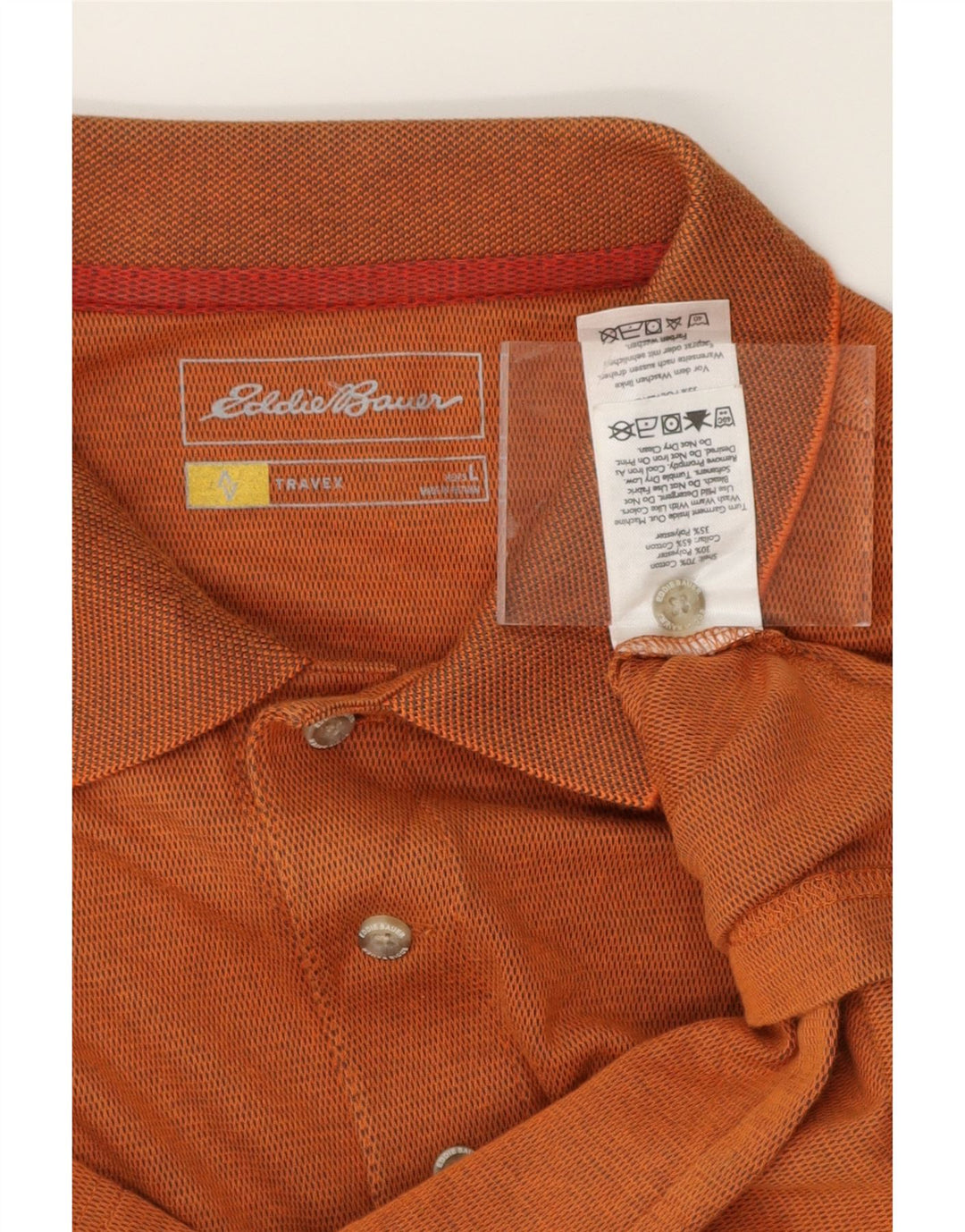 EDDIE BAUER Mens Polo Shirt Large Orange Cotton Vintage Eddie Bauer and Second-Hand Eddie Bauer from Messina Hembry 