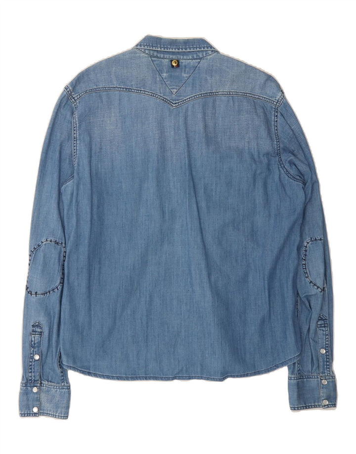 TOMMY HILFIGER Mens Denim Shirt Medium Blue Cotton Vintage Tommy Hilfiger and Second-Hand Tommy Hilfiger from Messina Hembry 
