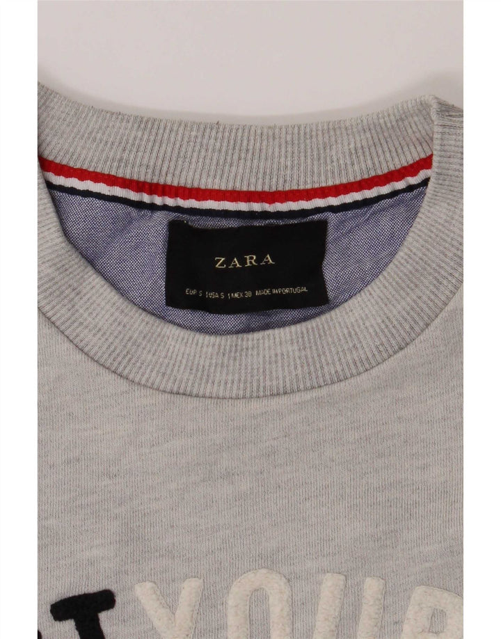 Zara muški džemper s grafičkim motivima, mali sivi