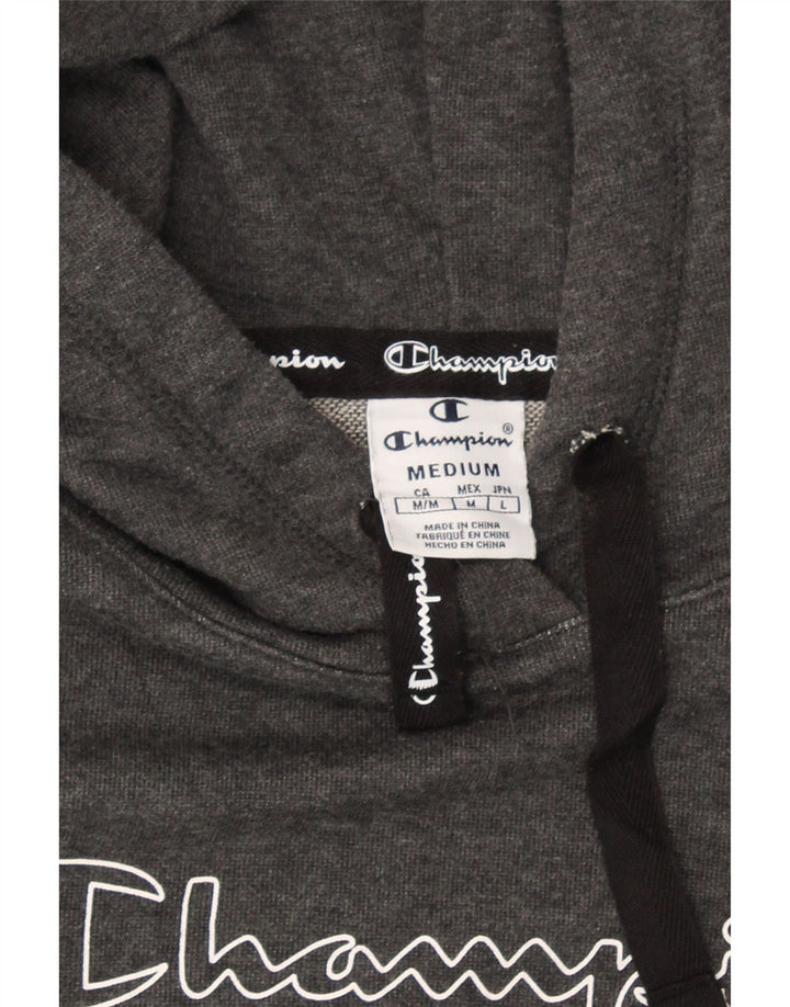 CHAMPION Womens Graphic Hoodie Jumper UK 14 Medium Grey Vintage Champion and Second-Hand Champion from Messina Hembry 