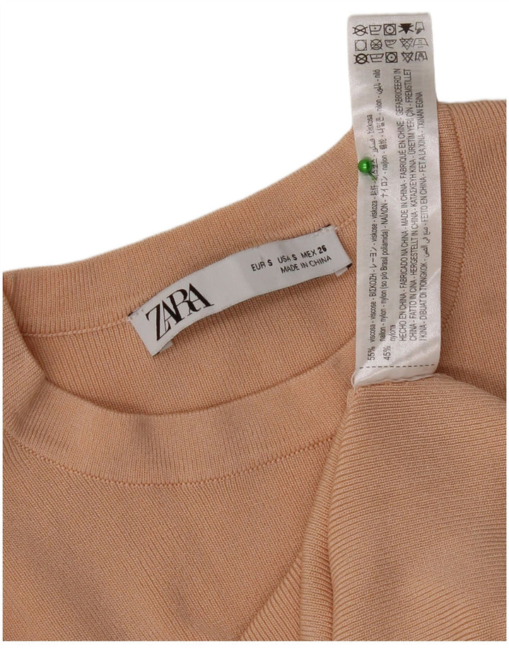 Zara ženska majica dugih rukava UK 8 Mala bež viskoza