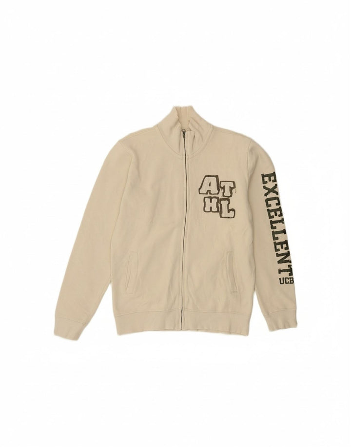 BENETTON Mens Graphic Tracksuit Top Jacket Medium Off White Vintage Benetton and Second-Hand Benetton from Messina Hembry 