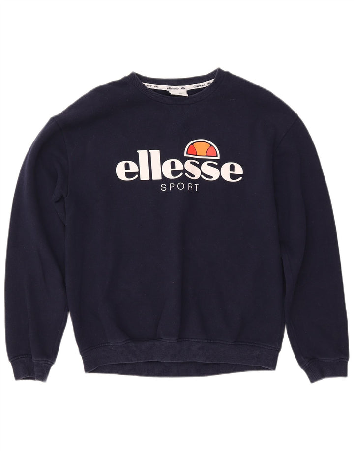 ELLESSE Ženski džemper s grafičkim motivima UK 12 srednje tamnoplavi pamuk