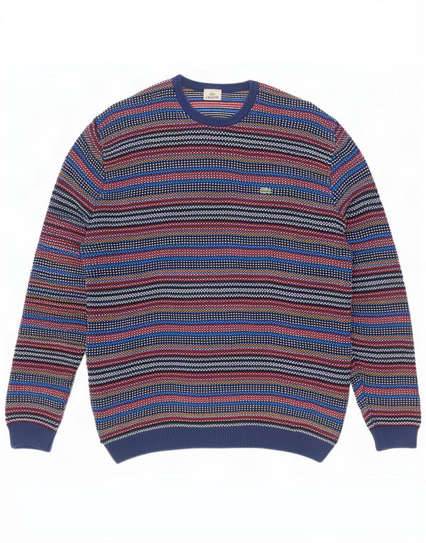 Lacoste muški džemper s okruglim izrezom veličina 7 2XL raznobojne pruge