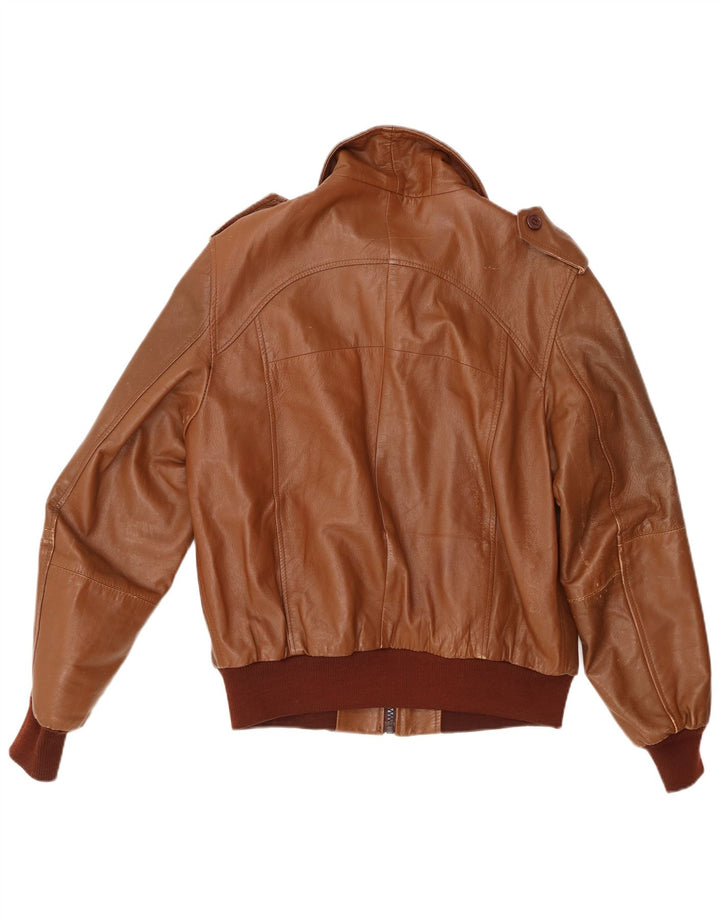 VINTAGE muška vojna kožna jakna UK 40 velika smeđa koža