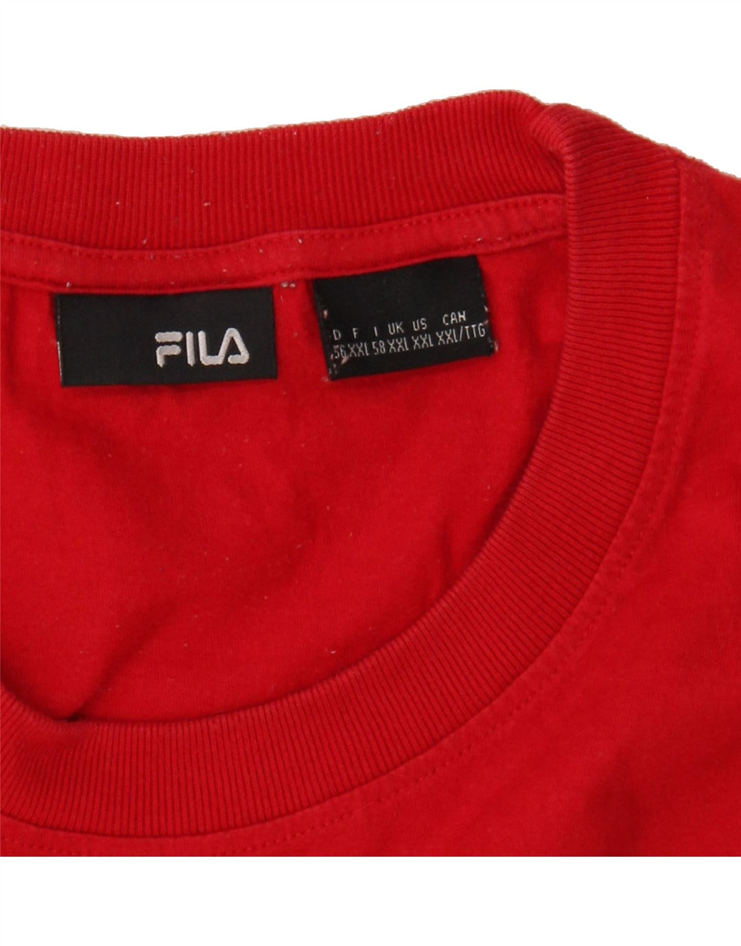 FILA Mens Graphic T-Shirt Top 2XL Red Vintage Fila and Second-Hand Fila from Messina Hembry 