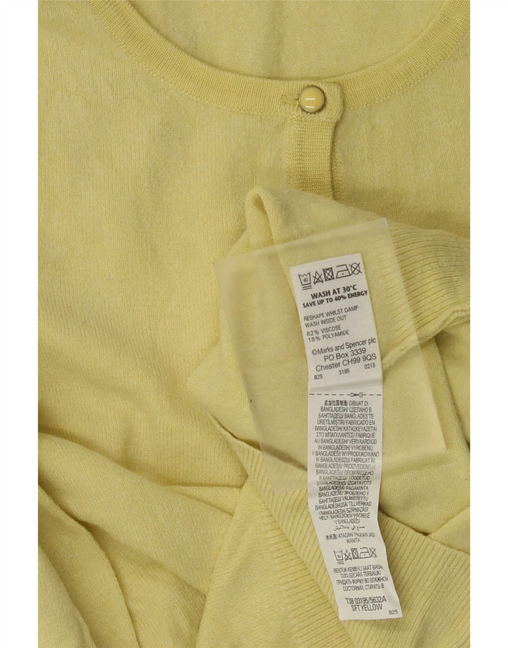 Marks & Spencer ženski kardigan pulover UK 8 Mala žuta viskoza