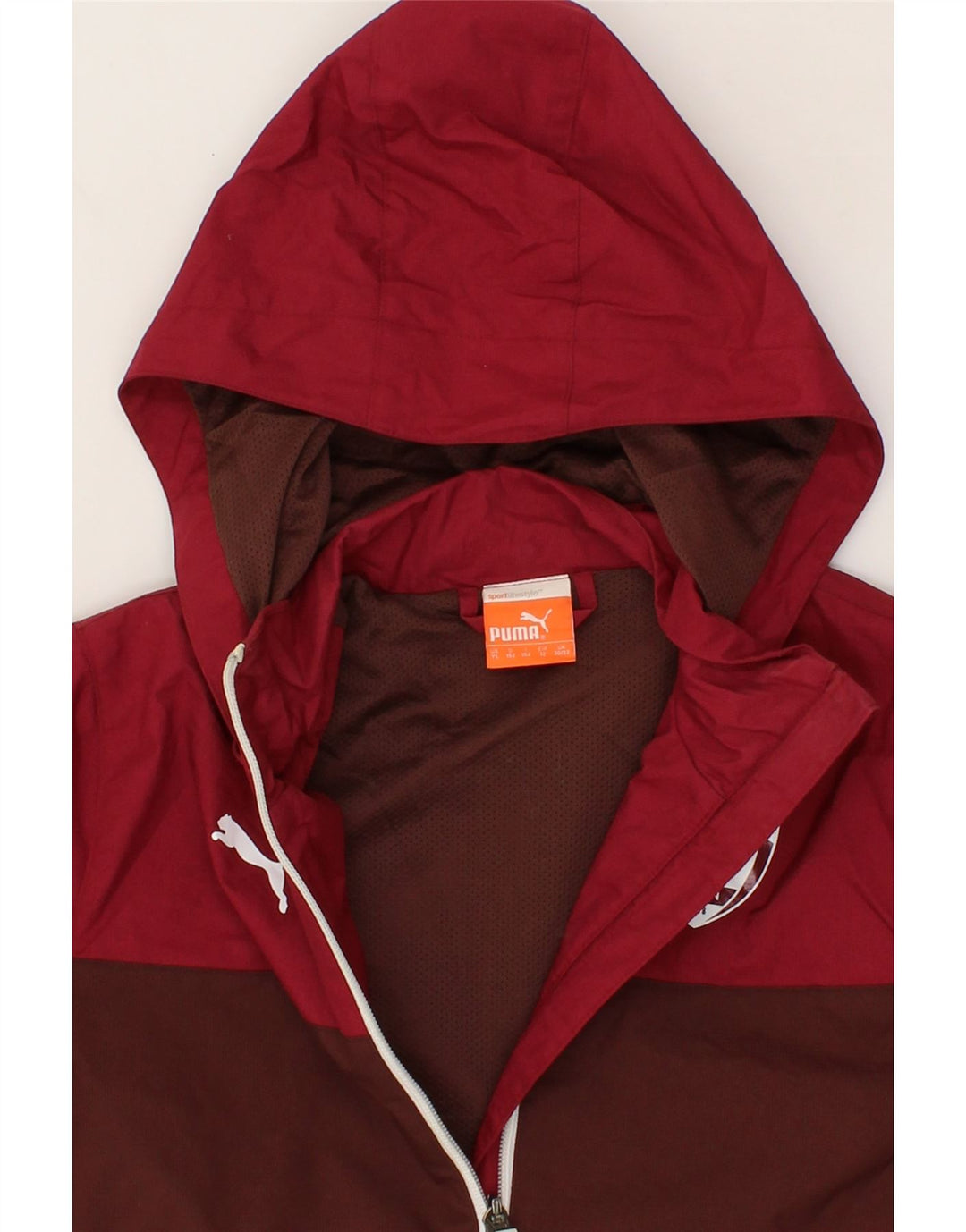 PUMA Boys Graphic Hooded Rain Jacket 11-12 Years Large  Red Vintage Puma and Second-Hand Puma from Messina Hembry 