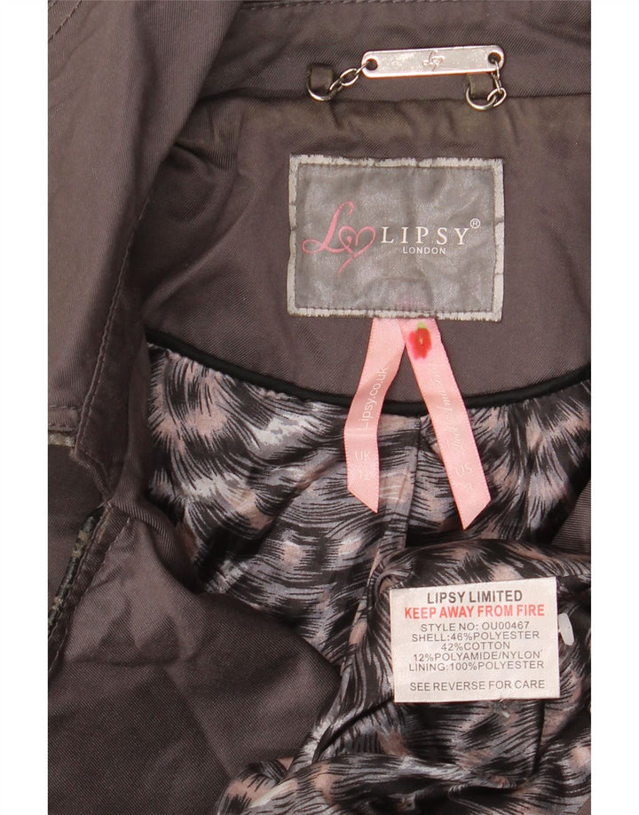 Lipsy ženski trenč kaput UK 12 srednje sivi poliester