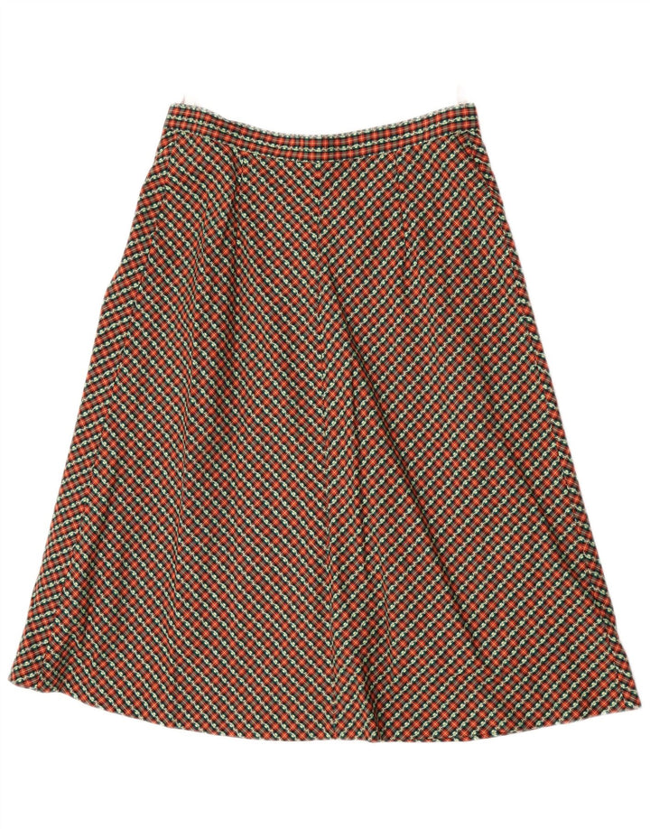 Vintage ženska suknja A-kroja W28 srednje šareno karo