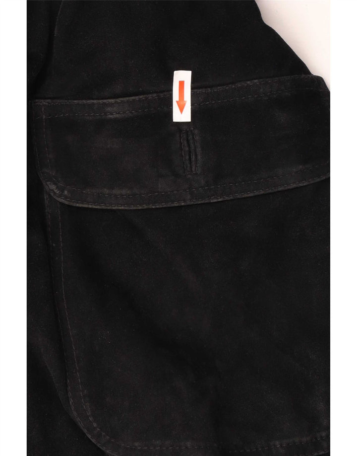 Vintage muška bomber jakna od brušene kože IT 48 srednje crne kože
