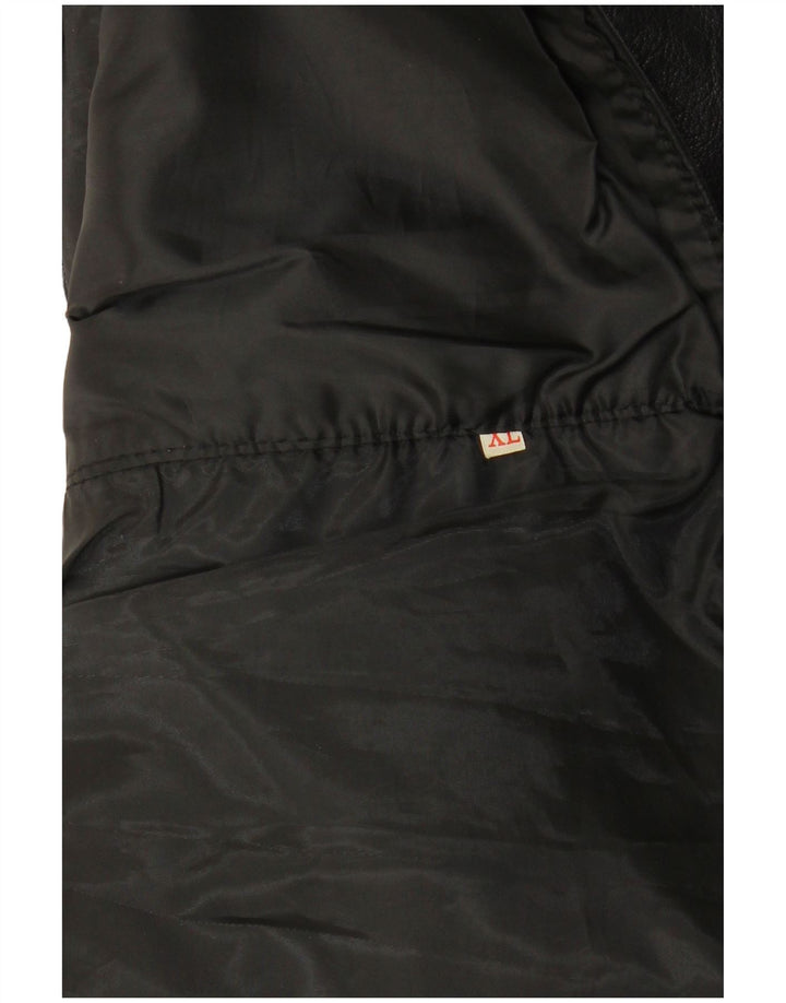 VINTAGE muški kožni prsluk XL crni