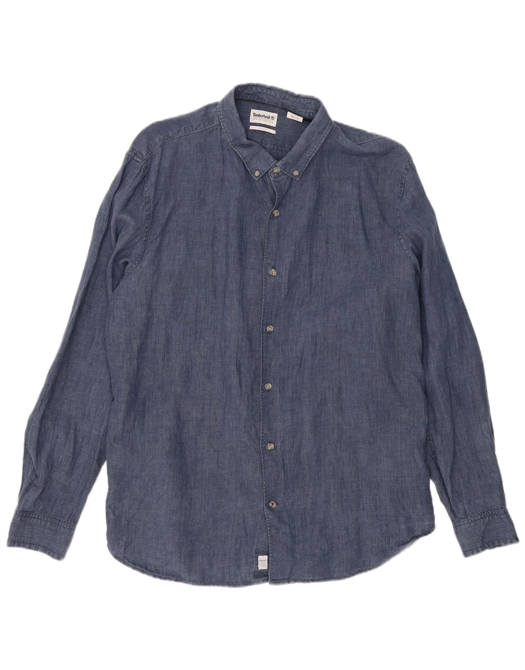 TIMBERLAND muška uska košulja 2XL mornarsko plava lanena