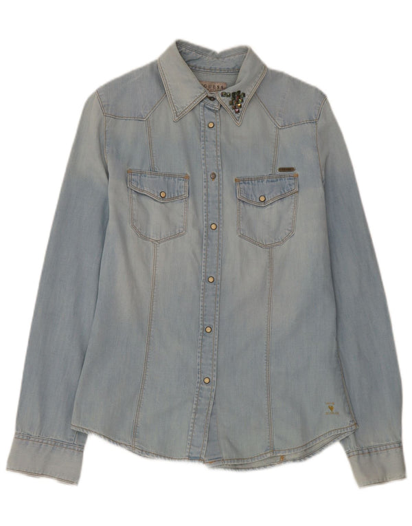 Guess ženska traper košulja UK 10 Small Blue Cotton