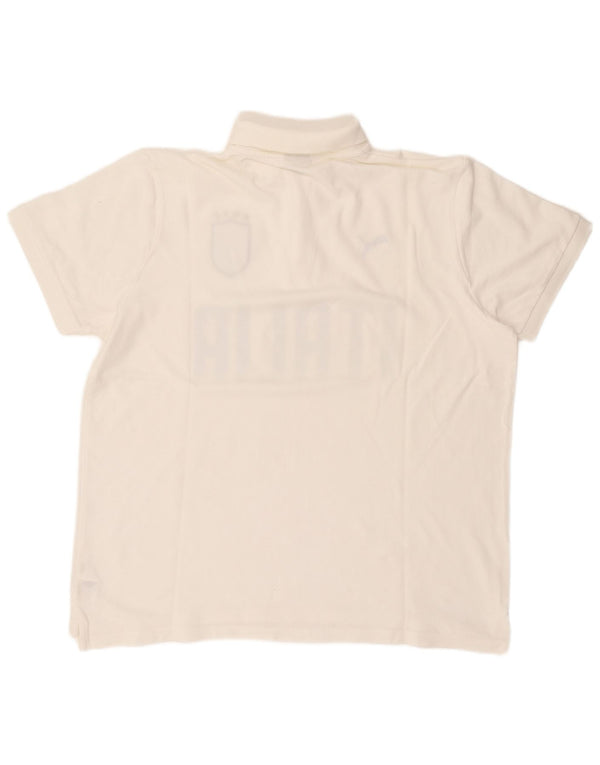 Puma Mens Italia Graphic Polo majica 2XL bijeli pamuk