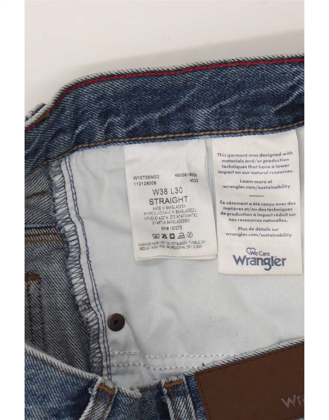 Wrangler muške ravne traperice W38 L27 plavi pamuk