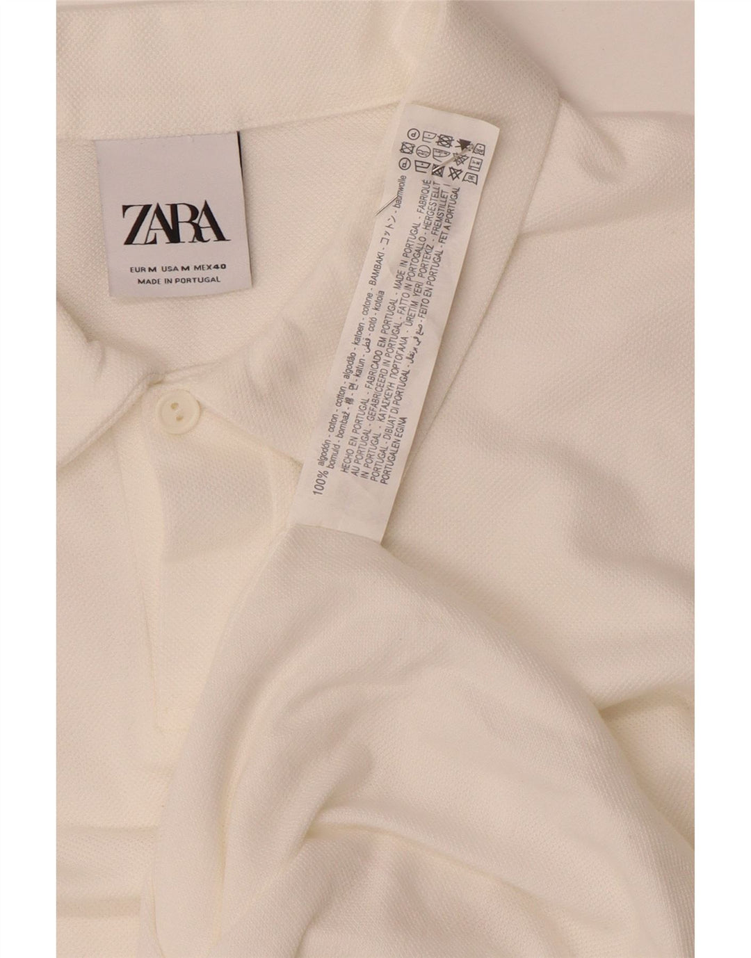 Zara muška polo majica Srednje bijeli pamuk