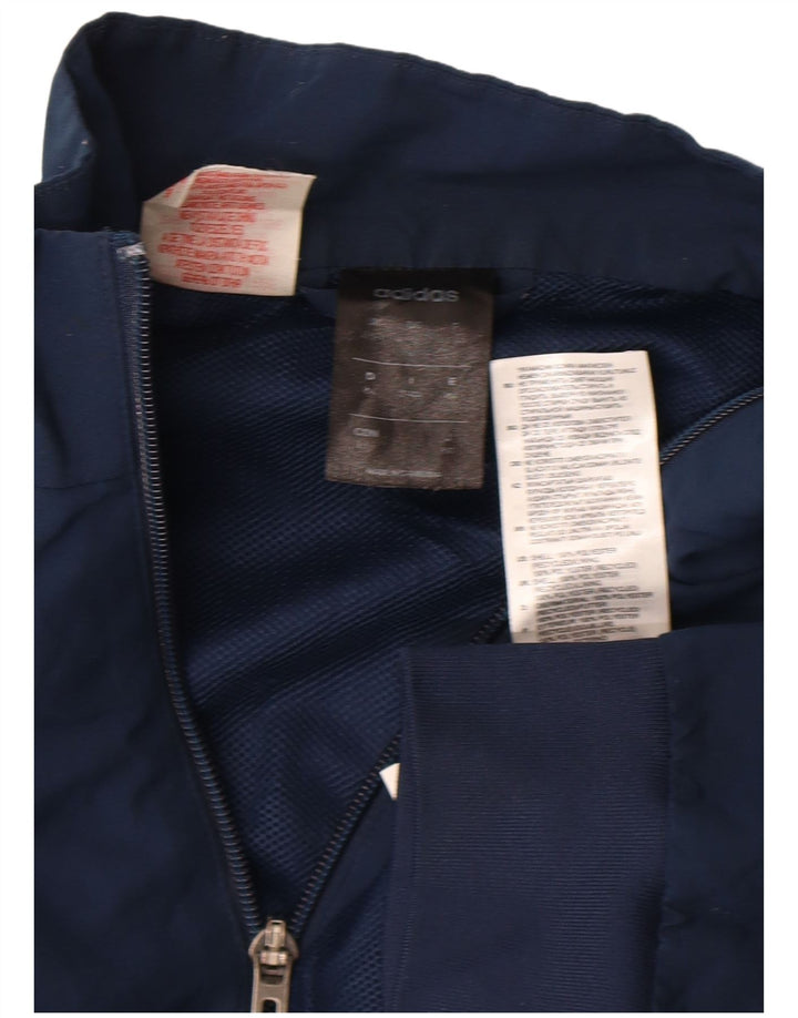 Gornja jakna za trenirku Adidas Climalite za dječake 13-14 godina tamnoplava poliester