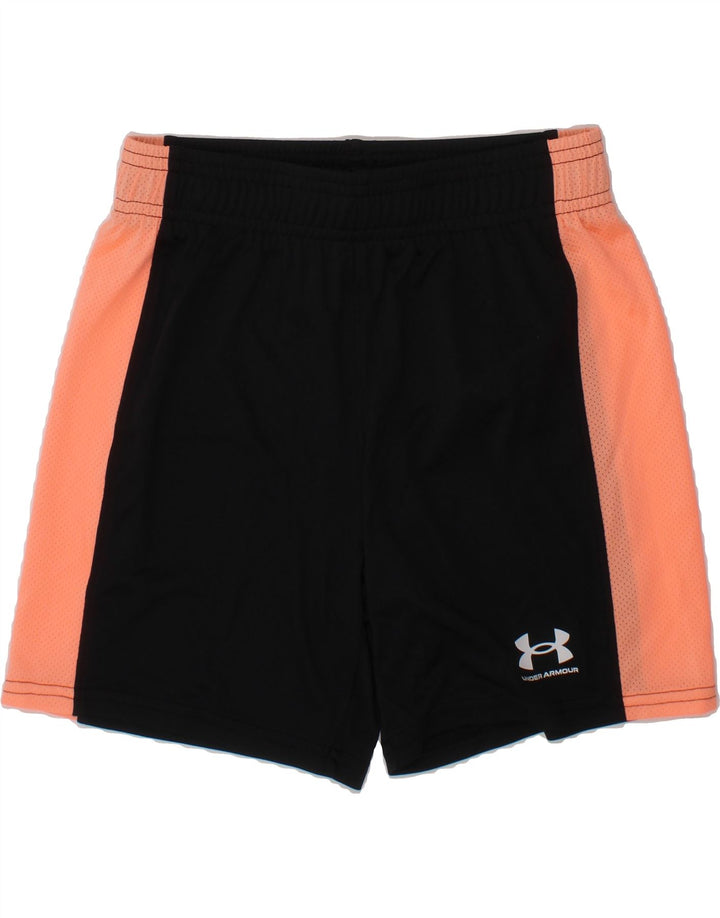 UNDER ARMOUR Boys Sport Shorts 7-8 Years Small Black Colourblock Polyester Vintage Under Armour and Second-Hand Under Armour from Messina Hembry 