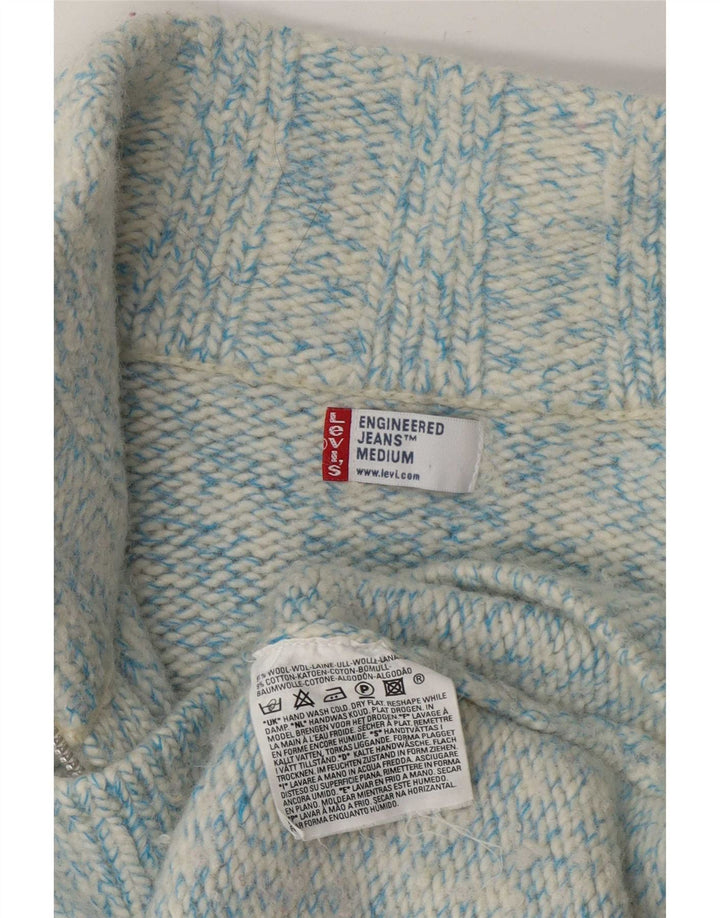 Levi's dizajnirani ženski kardigan pulover UK 14 srednje plava vunena fleka