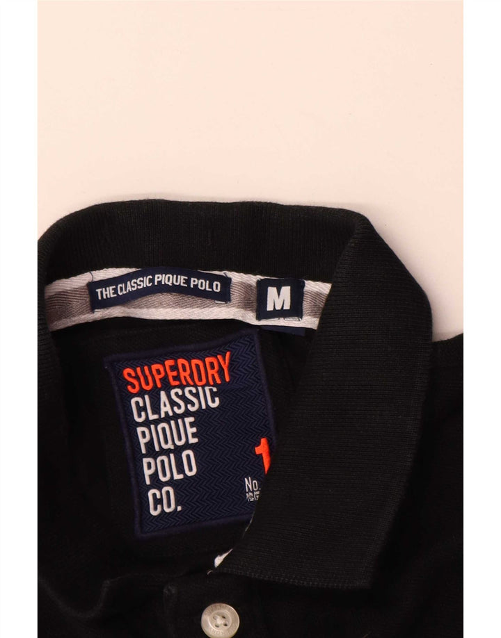 Superdry muška klasična polo majica Srednje crni pamuk