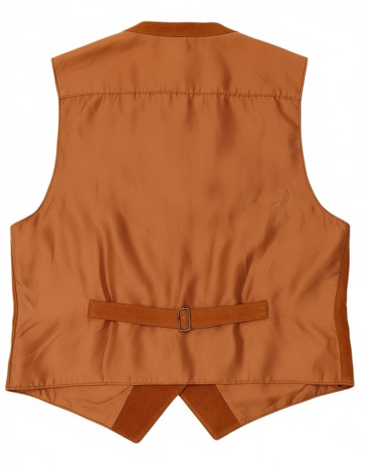 Vintage ženski prsluk od brušene kože UK 16 velika smeđa koža