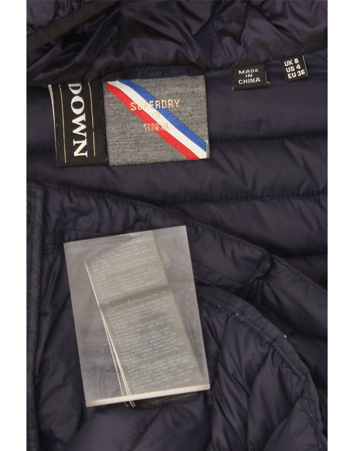 SUPERDRY ženska podstavljena jakna s kapuljačom UK 8 Mala tamnoplava najlonska