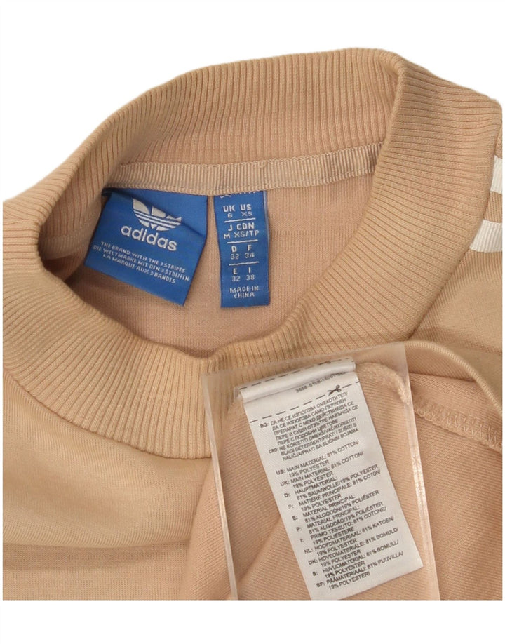 ADIDAS ženska majica s dugim rukavima, džemper haljina UK 6 XS, bež pamuk