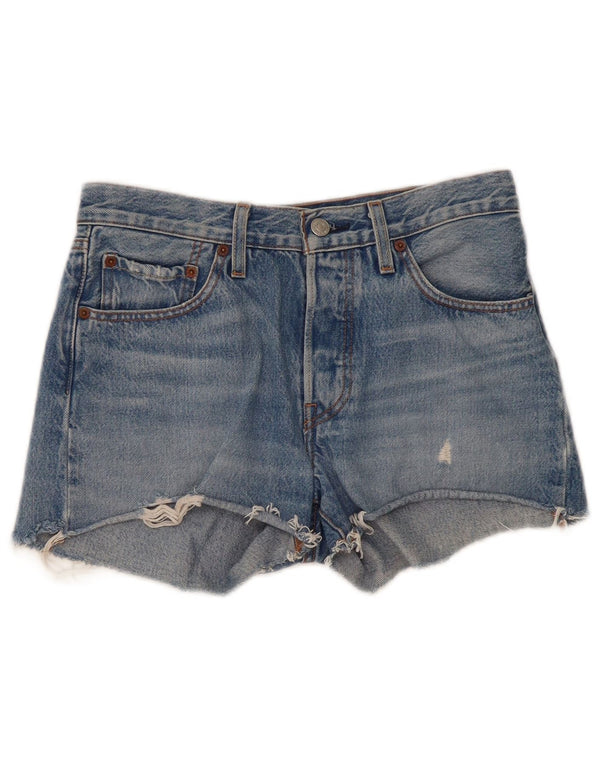 LEVI'S Womens 501 Distressed Denim Shorts W26 Small Blue Cotton