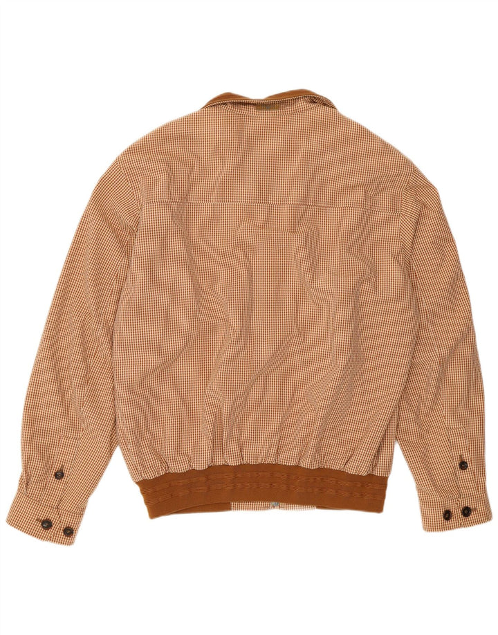 LODENFREY Mens Bomber Jacket IT 50 Large Beige Check Polyester