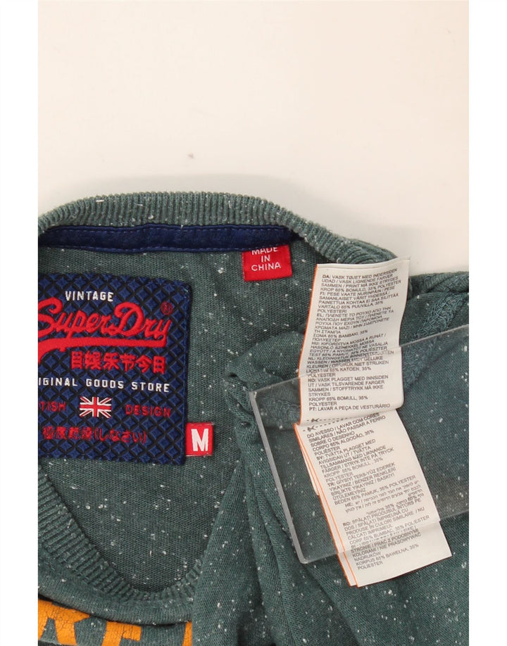 SUPERDRY muška majica kratkih rukava s grafičkim motivima, srednji zeleni flekasti pamuk