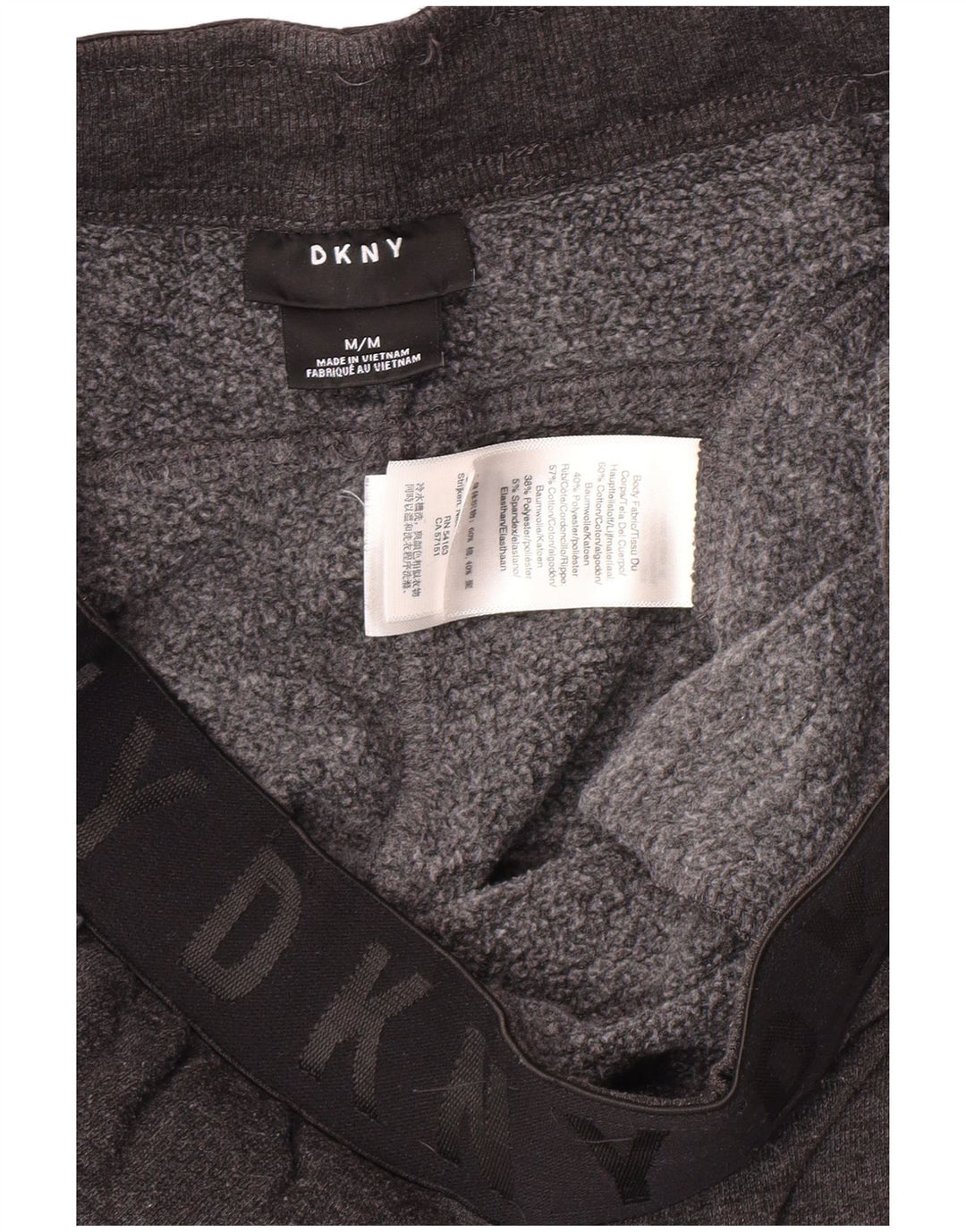 DKNY Mens Graphic Tracksuit Trousers Joggers Medium  Grey Cotton