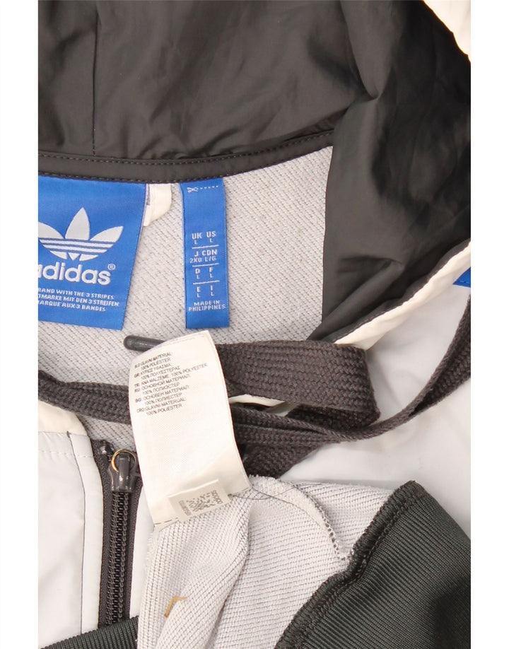 ADIDAS muški pulover bez rukava s kapuljačom, veliki sivi poliester u boji