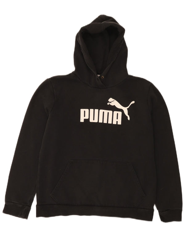 Puma ženska majica s kapuljačom s kapuljačom UK 12 Srednje crni pamuk