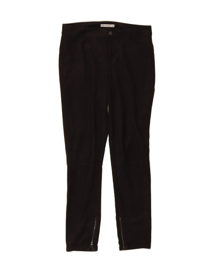 CALVIN KLEIN Womens Slim Chino Trousers W29 L27  Black Polyester Vintage Calvin Klein and Second-Hand Calvin Klein from Messina Hembry 
