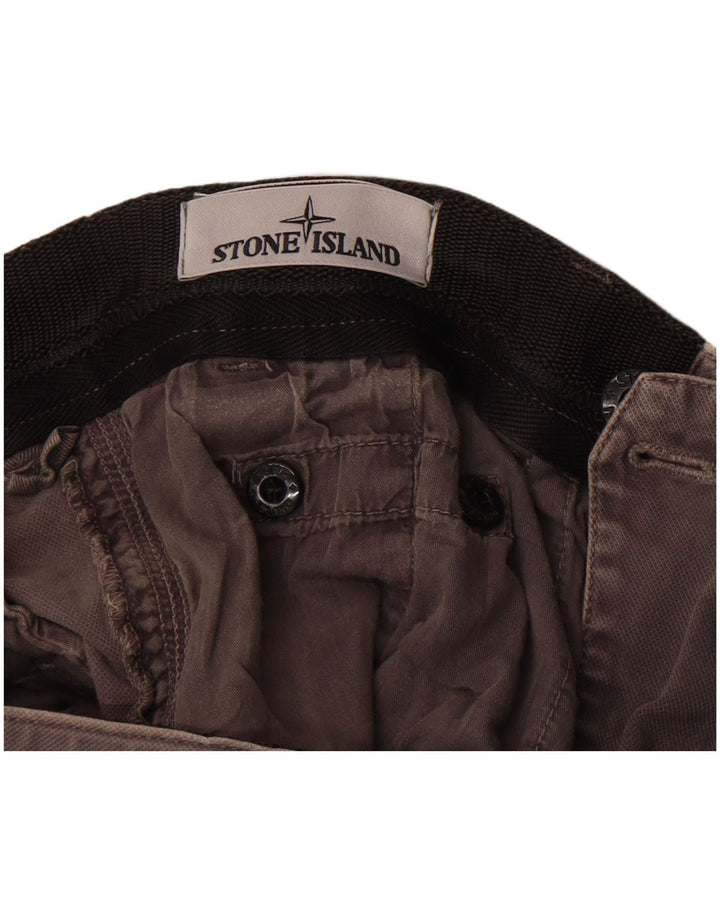 Stone Island muške ravne kargo hlače W32 L34 sivi pamuk