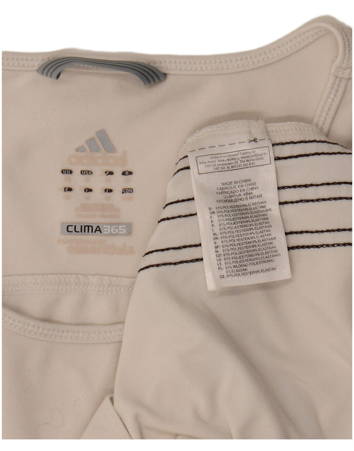 Adidas Womens Clima 365 T-Shirt Top UK 10 Small White Polyester