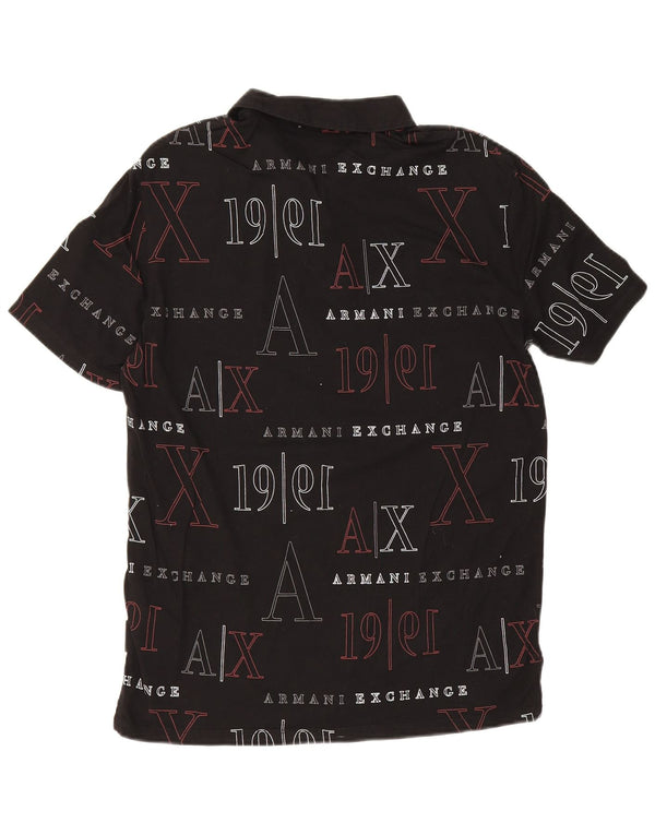 Armani Exchange muška polo majica s grafikom Mala crna pamučna