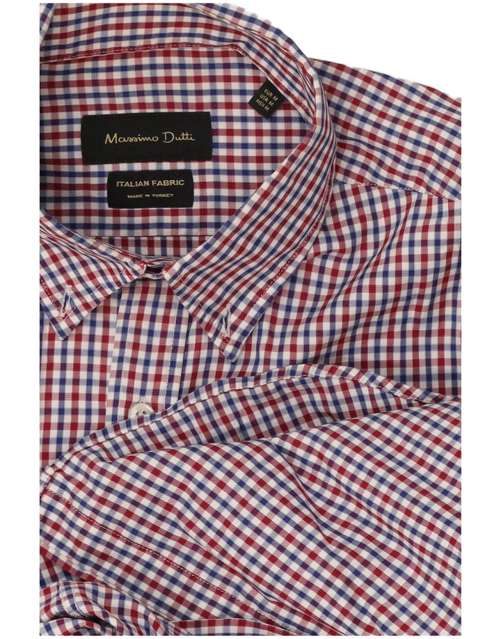 Massimo Dutti muška košulja srednje crvene boje od gingham pamuka