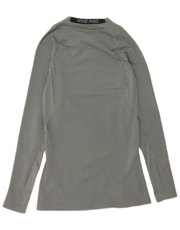 Nike muška Dri Fit majica dugih rukava UK 14 srednje siva poliester
