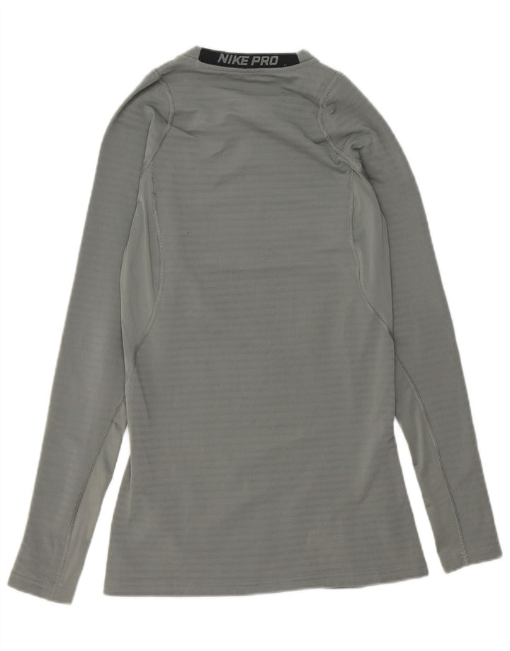 Nike muška Dri Fit majica dugih rukava UK 14 srednje siva poliester